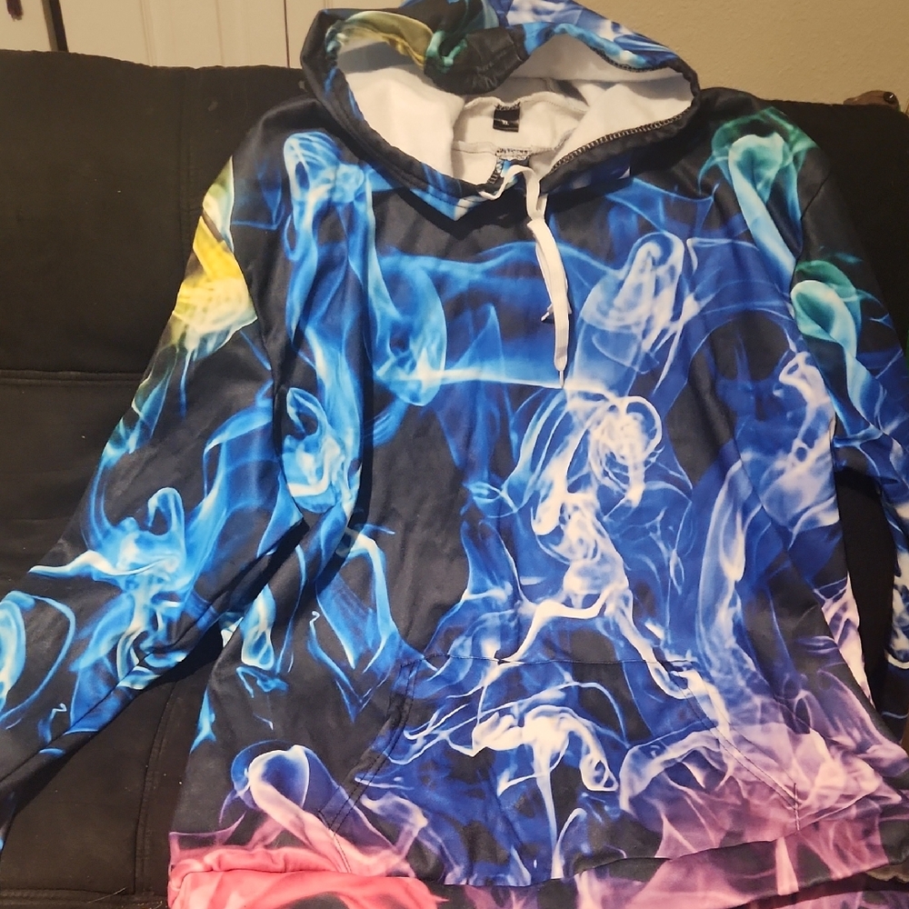 Multicolor Smoke Pattern Hoodie